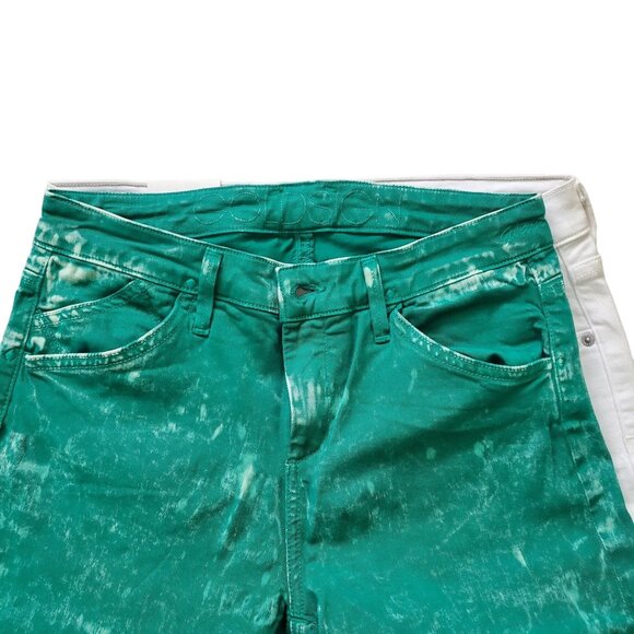 Goldsign Glam boyfriend ankle Bleached Green 5 pockets denim Jeans Size 27 NWOT - Picture 6 of 14